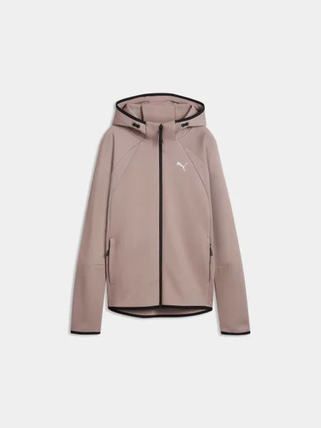 Спортивна кофта PUMA Evostripe Full-zip Hoodie Dk комбінований верх бежевий