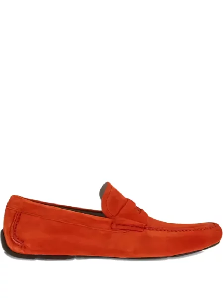 Pantofi loafer Ferragamo din piele de căprioară roșu