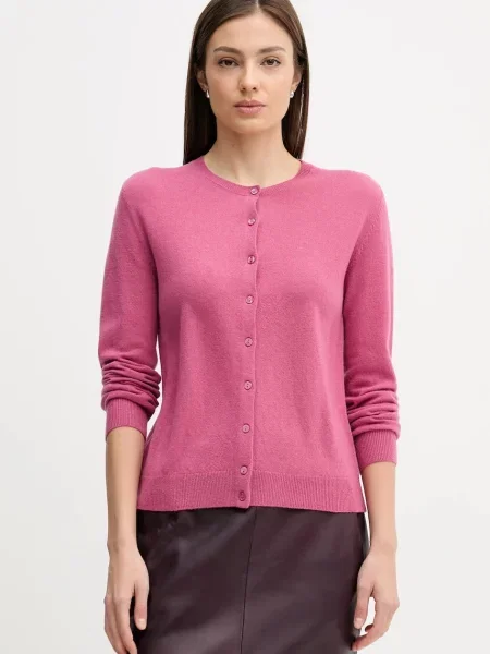 United Colors of Benetton kardigan wełniany różowy