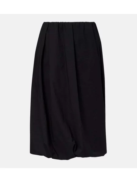 Fustă midi Brunello Cucinelli până la genunchi negru