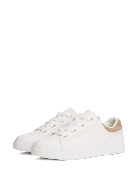 Fűzős bőr sneaker Tommy Hilfiger fehér