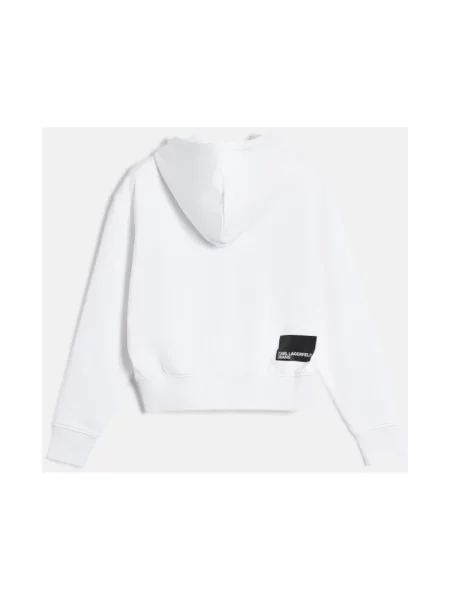 Bluza z kapturem Karl Lagerfeld z kapturem biała