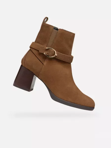 Geox Μποτάκια D Walk Pleasure 55 καφέ