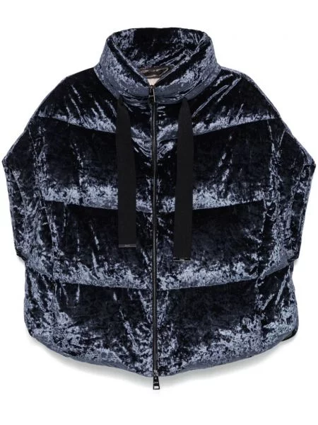 Vestă Herno de catifea albastru
