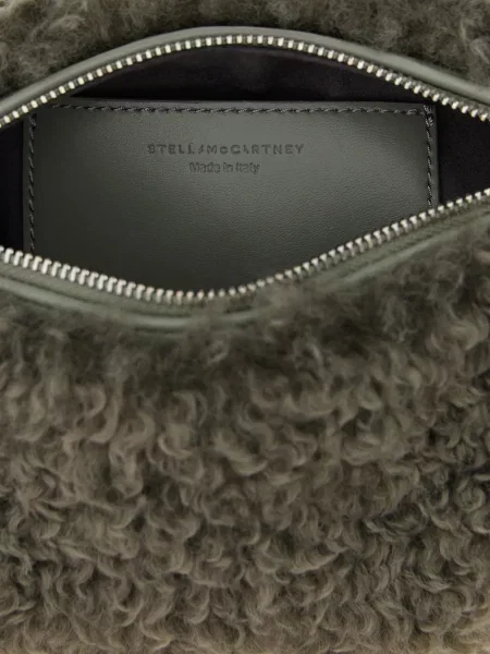 Geantă Stella Mccartney din piele de oaie gri