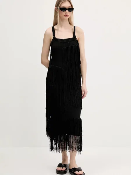 Bimba Y Lola sukienka midi prosta czarny