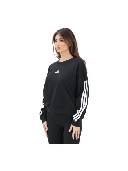 Bluza Adidas w paski frotte czarna