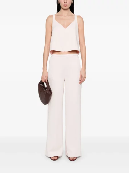 Pantaloni Forte_forte din crep roz