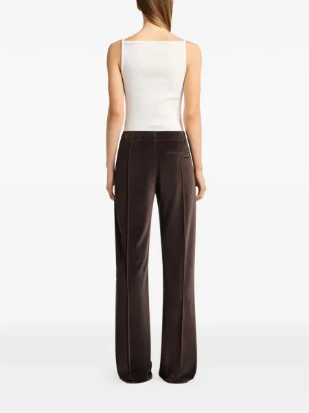 Pantaloni Courreges de catifea alergare roșu