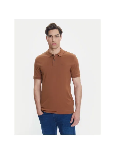 BOSS Polo marškinėliai Pallas Regular Fit smėlio