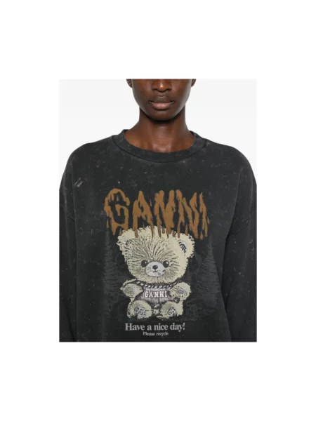Bluza Ganni typu teddy czarna