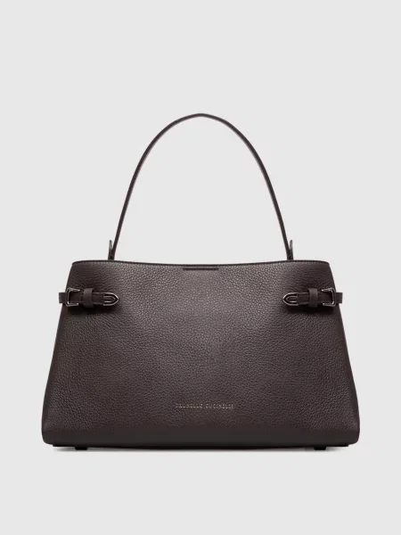 Шкіряна сумка Brunello Cucinelli коричнева