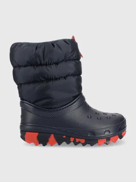 Śniegowce juniorskie Crocs Classic Neo Puff navy gum granatowe