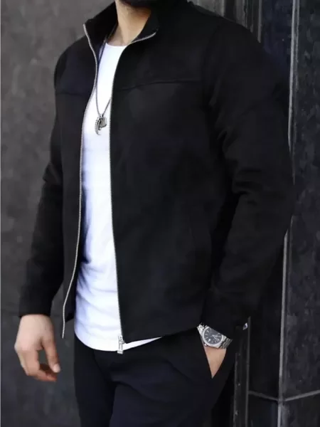 Jakna Dewberry od brušene kože crna