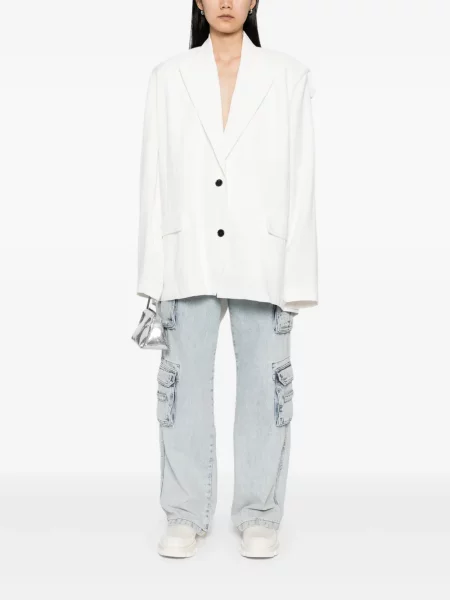 Sacou Pushbutton alb