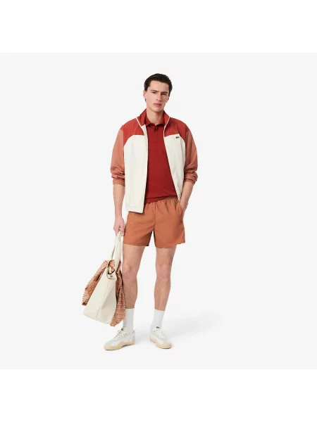 Lacoste Koszulka Polo Paris Stretch Piqué Regular Fit brązowa