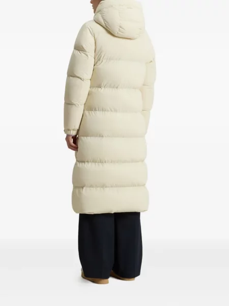 Palton Woolrich cu glugă alb