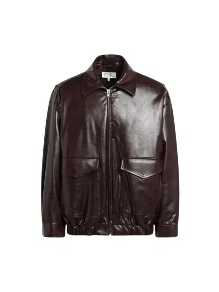 Kurtka skórzana Mm6 Maison Margiela czerwona