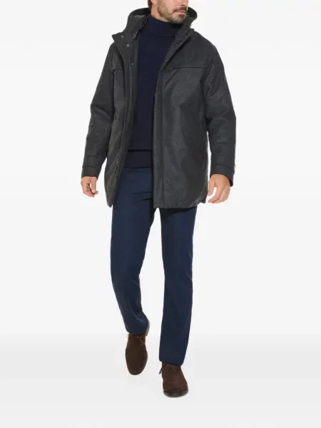 Palton Norwegian Wool de lână cu glugă gri