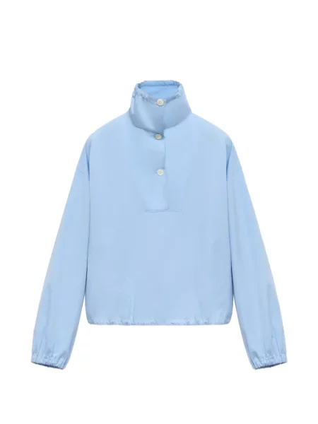 Bluză Marni cu guler înalt din poplin albastru