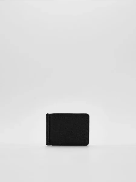 Кожаный маленький мини кошелек Reserved черный