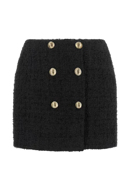 Fustă Balmain cu două rânduri de nasturi negru