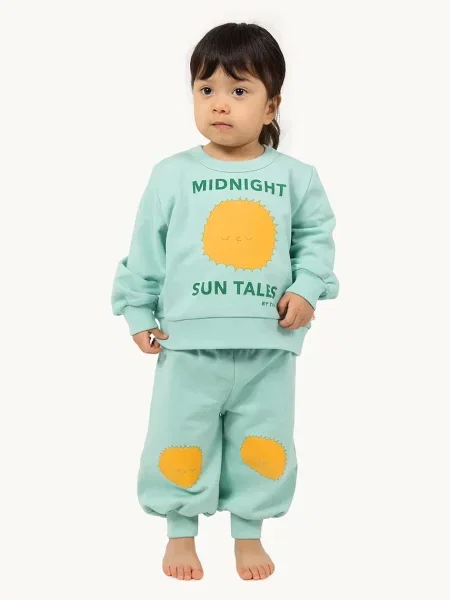 Tinycottons Kojenecké tepláky SUN TALES GRAPHIC BABY SWEATPANT zelené