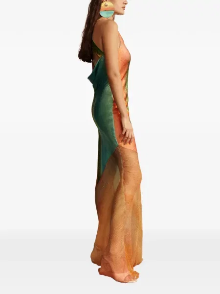 Rochie maxi Donde Esteban cu imagine portocaliu