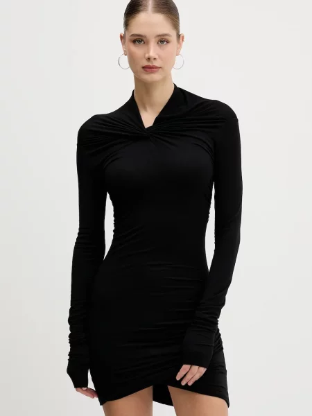 Rick Owens Lilies sukienka z dodatkiem kaszmiru Kairo czarna