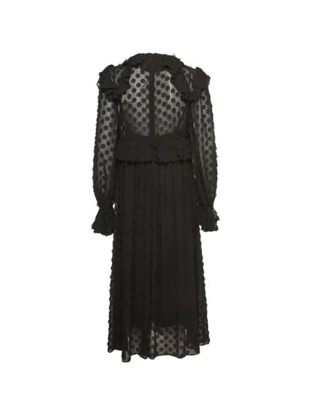 Rochie midi Zimmermann cu buline cu volane negru