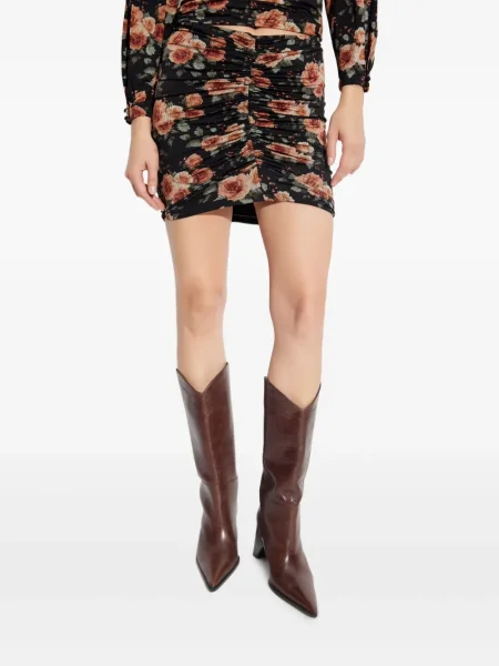 Fustă Iro cu model floral negru