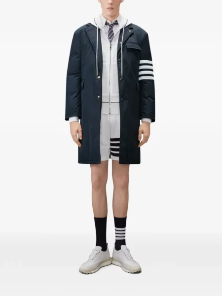 Hanorac cu glugă Thom Browne cu dungi alb