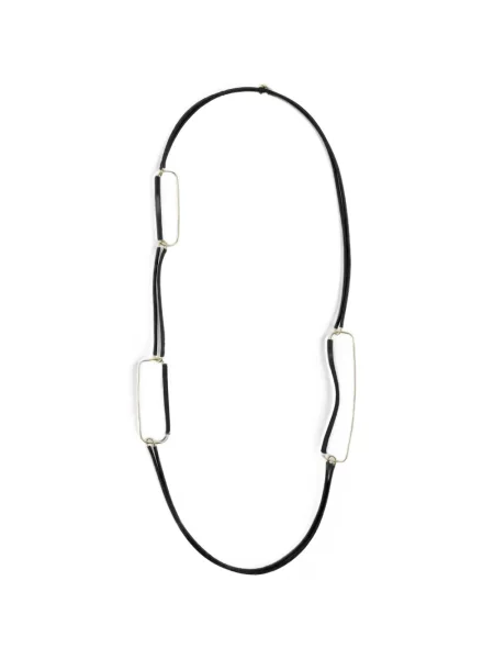 Colier Liviana Conti cu imprimeu geometric negru