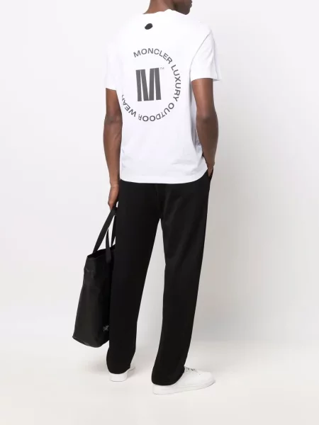Tricou Moncler cu imagine alb