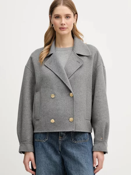 Palton Tommy Hilfiger de lână gri