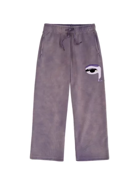 Pantaloni Kidsuper cu broderie alergare violet