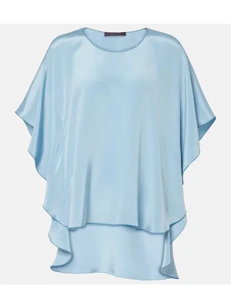 Bluză Max Mara de mătase albastru