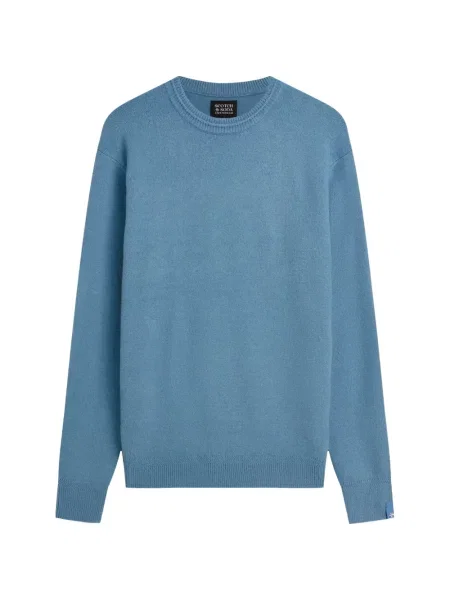 Pulover Scotch & Soda cu decolteu rotund albastru