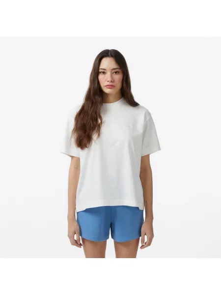 Lacoste T-Shirt Z Okrągłym Dekoltem Loose Fit biały
