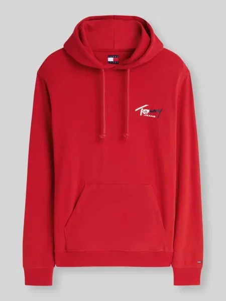 Bluza o kroju relaxed fit z czystej bawełny Tommy Jeans czerwona