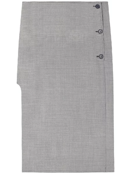 Spódnica midi Courreges w pepitkę do kolan czarna