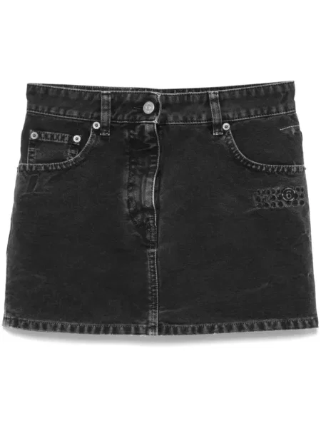 Fustă din denim Mm6 Maison Margiela negru