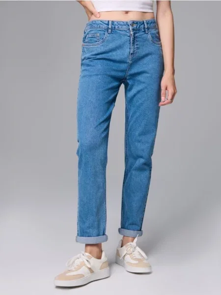 Джинси boyfriend slim синій
