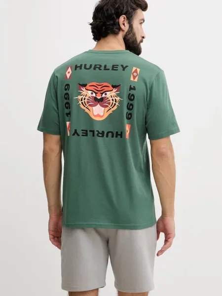 Hurley majica za muškarce od pamuka zelena