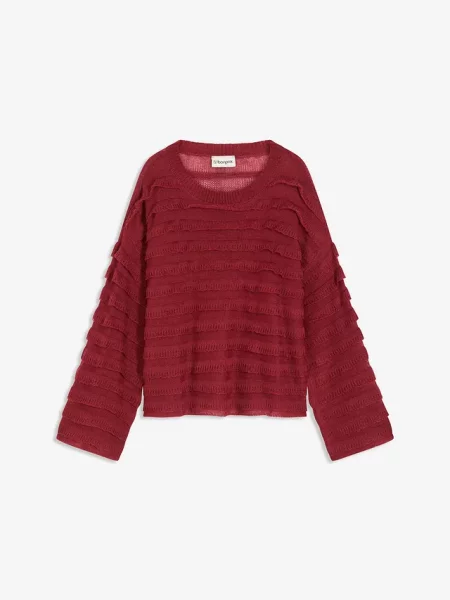 Sweter oversize półprzezroczysty czerwony