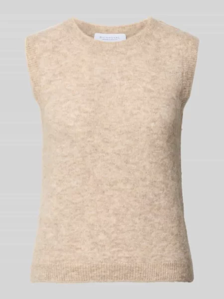 Sweter Rich & Royal z okrągłym dekoltem beżowy