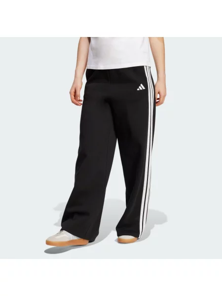 Široká fleecová pruhovaná fleecová mikina Adidas bílá