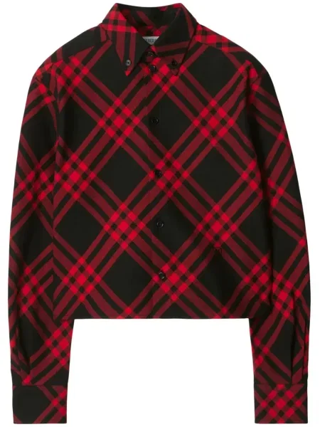 Decupat cămașă Burberry în carouri roșu