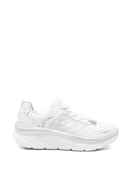 Sneakerși Skechers cu șireturi din dantelă alb