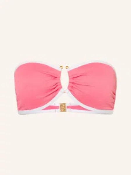 Seafolly Bandeau Bikiny Beach Bound růžová bílá
